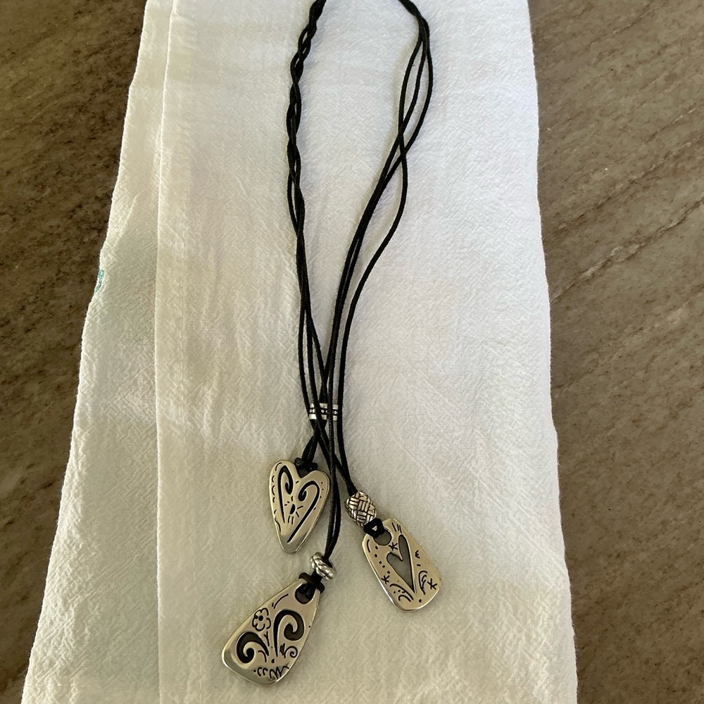 Brighton Silver Heart and Swirl Necklace